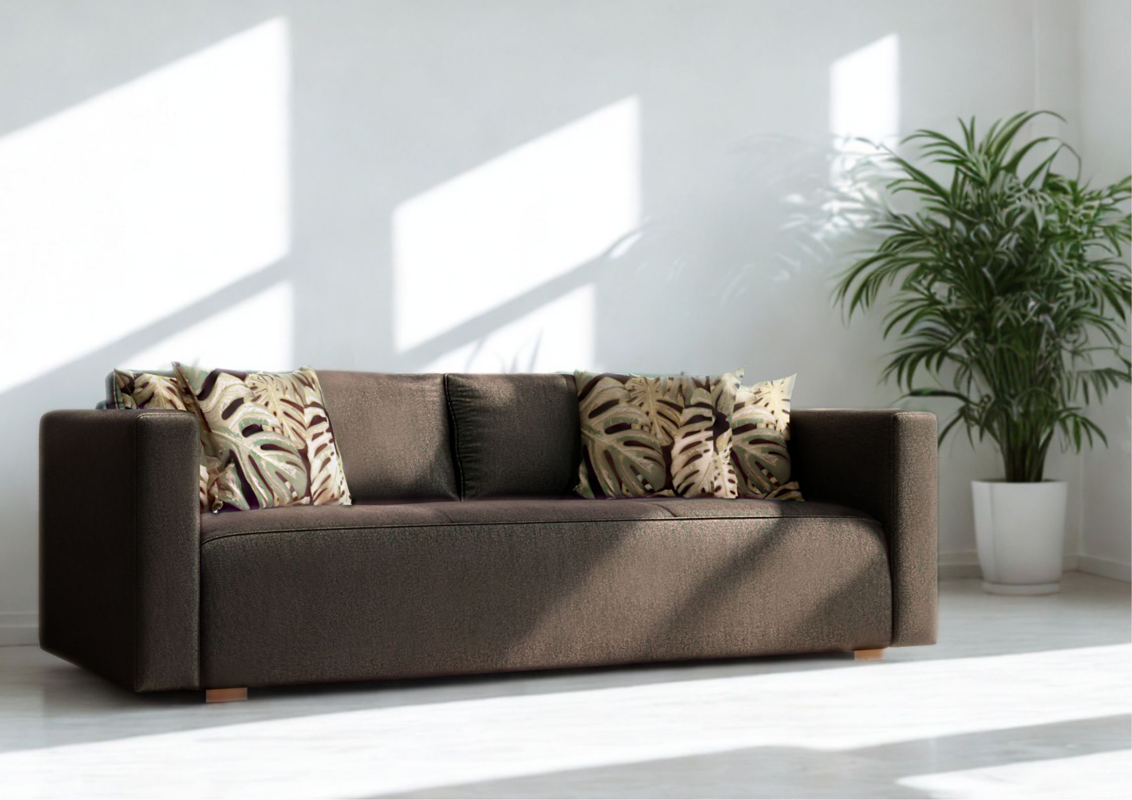 brązowa klasyczna sofa rozkładana balaton od allmeblo